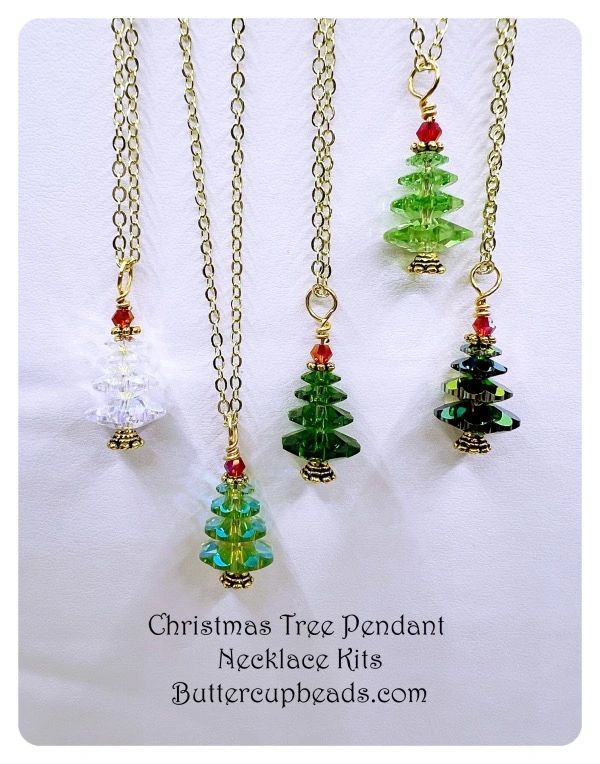 Crystal Christmas Tree Pendant Necklace kit Various Colors!